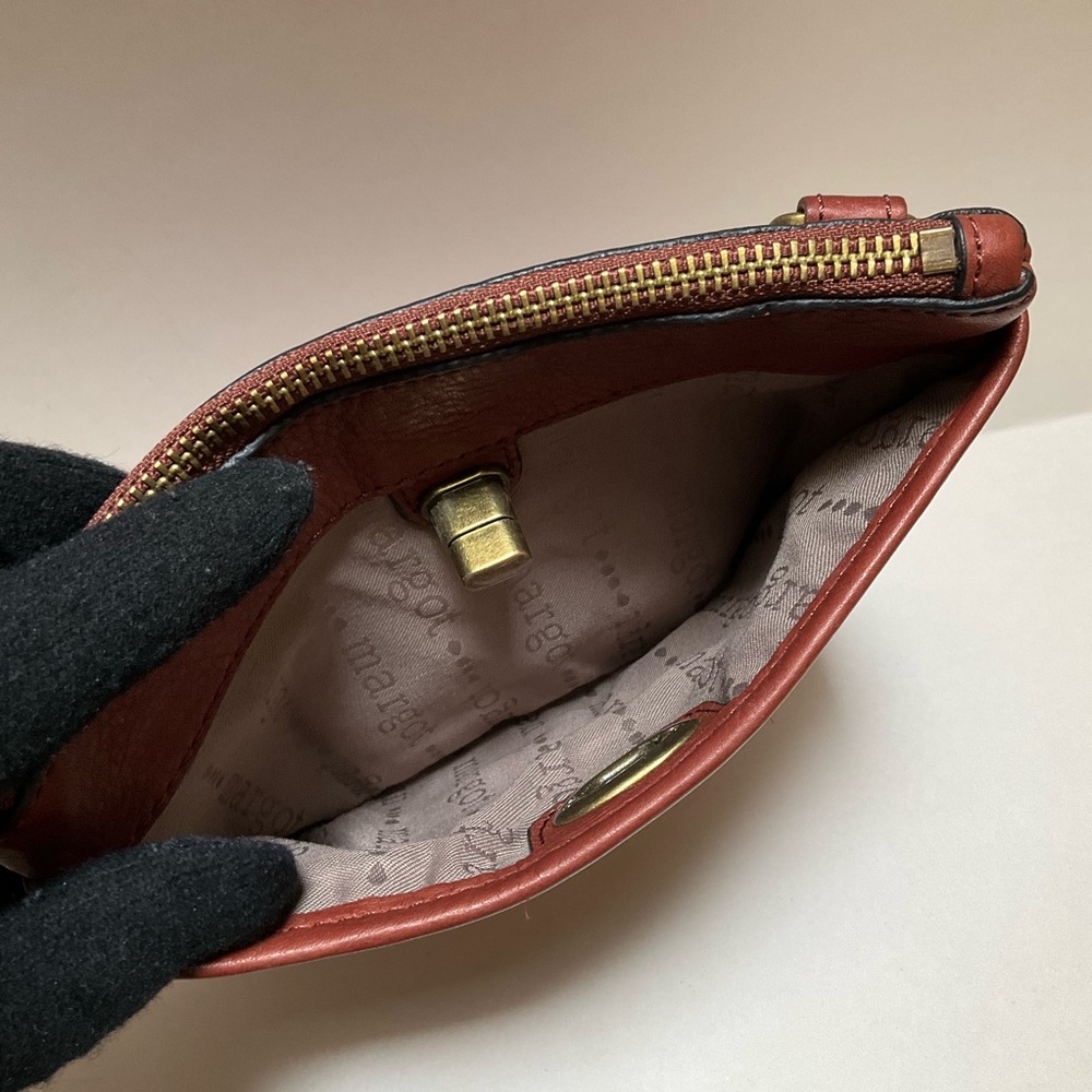 MARGOT New York Small Crossbody BROWN LEATHER Wristlet 3 in 1 Belt Bag Clutch - Picture 7 of 13